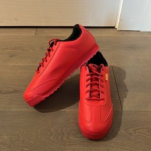 Puma Boys Red Leather Ferrari Sneakers new in box